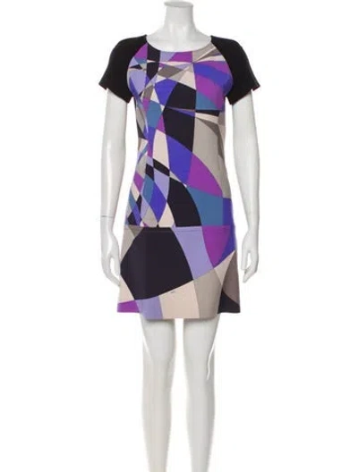 Pre-owned Pucci Printed Mini Dress In Black