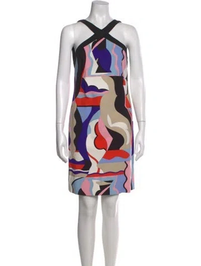 Pre-owned Pucci Printed Mini Dress In Black