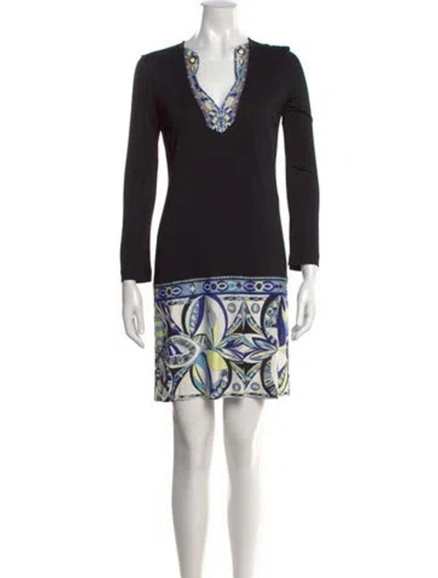 Pre-owned Pucci Printed Mini Dress In Black