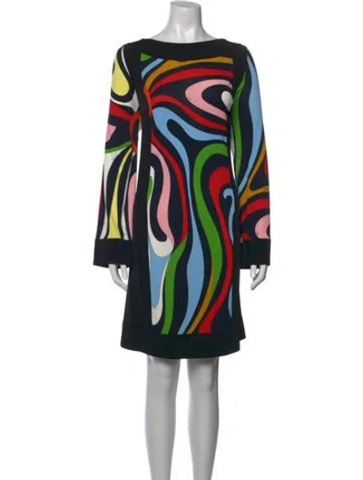 Pre-owned Pucci Printed Mini Dress In Black