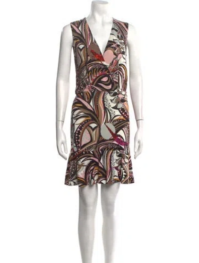 Pre-owned Pucci Printed Mini Dress In Black