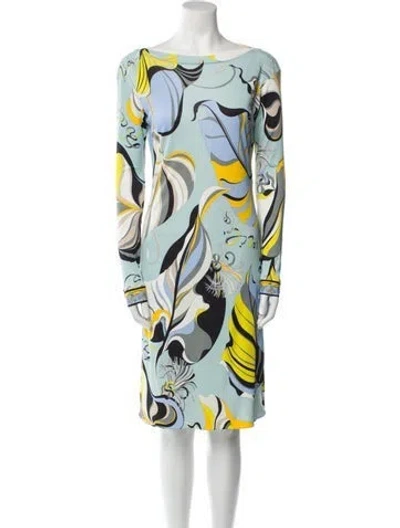 Pre-owned Pucci Printed Mini Dress In Blue