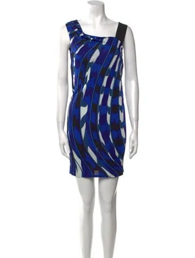 Pre-owned Pucci Printed Mini Dress In Blue