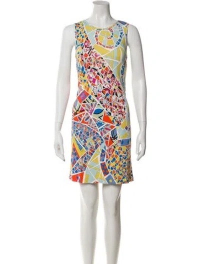 Pre-owned Pucci Printed Mini Dress In Blue