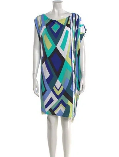 Pre-owned Pucci Printed Mini Dress In Blue