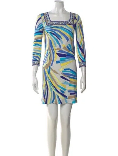 Pre-owned Pucci Printed Mini Dress In Blue