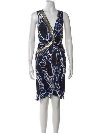 Pre-owned Pucci Printed Mini Dress In Blue