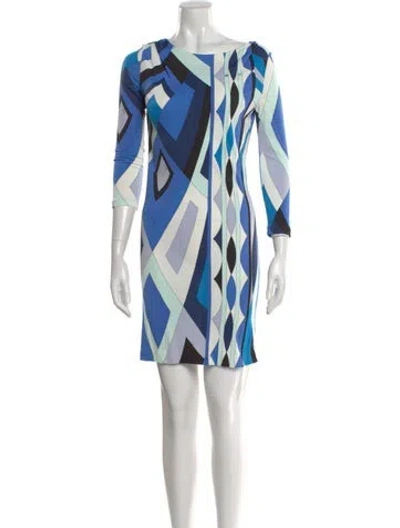 Pre-owned Pucci Printed Mini Dress In Blue