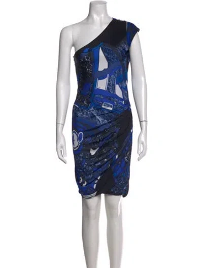 Pre-owned Pucci Printed Mini Dress In Blue