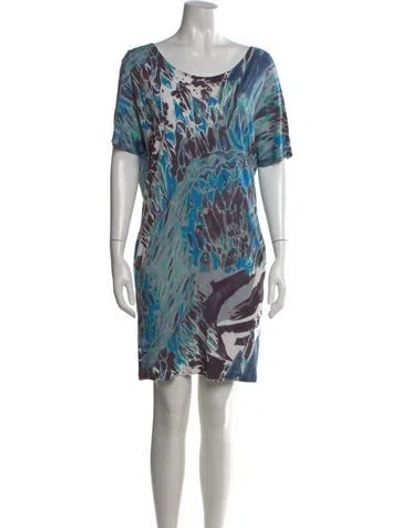 Pre-owned Pucci Printed Mini Dress In Blue