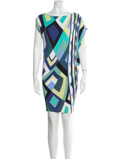 Pre-owned Pucci Printed Mini Dress In Blue