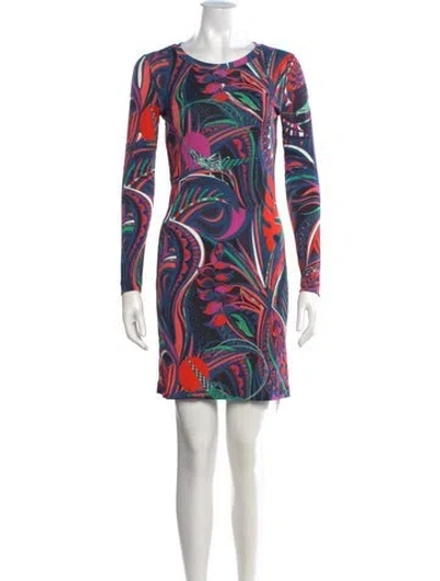Pre-owned Pucci Printed Mini Dress In Blue
