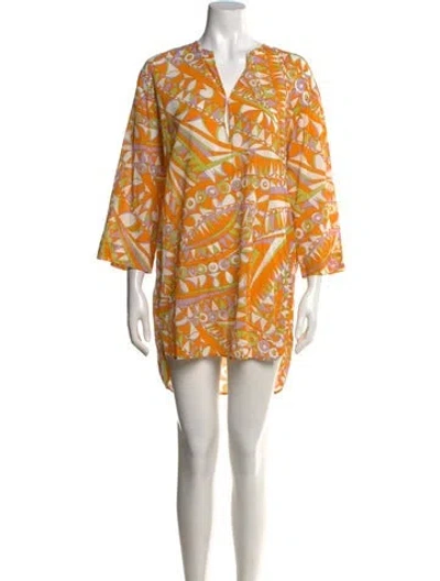 Pre-owned Pucci Printed Mini Dress In Blue