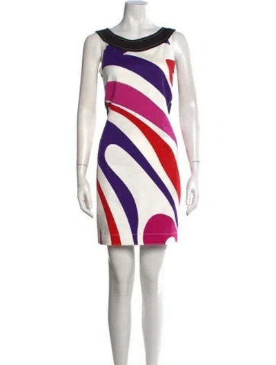 Pre-owned Pucci Printed Mini Dress In Blue