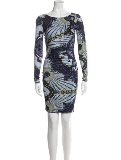 Pre-owned Pucci Printed Mini Dress In Blue