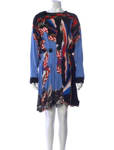 Pre-owned Pucci Printed Mini Dress In Blue