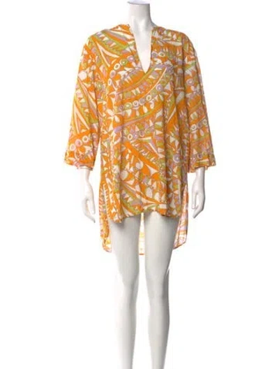 Pre-owned Pucci Printed Mini Dress In Blue