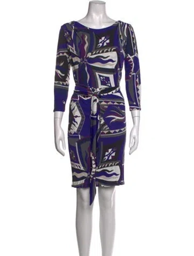 Pre-owned Pucci Printed Mini Dress In Blue