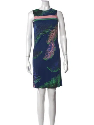 Pre-owned Pucci Printed Mini Dress In Blue