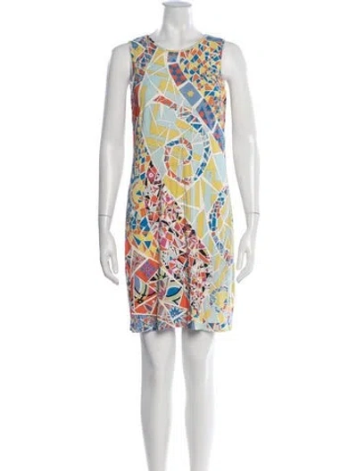 Pre-owned Pucci Printed Mini Dress In Blue