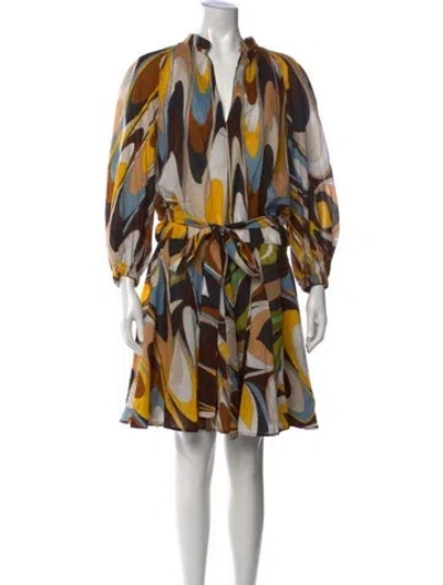 Pre-owned Pucci Printed Mini Dress In Brown