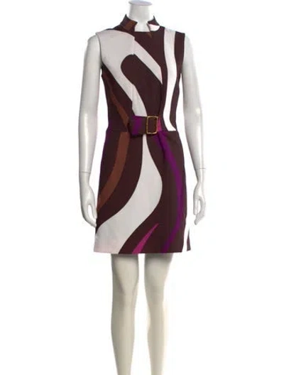 Pre-owned Pucci Printed Mini Dress In Brown