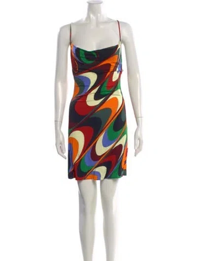 Pre-owned Pucci Printed Mini Dress In Burgundy