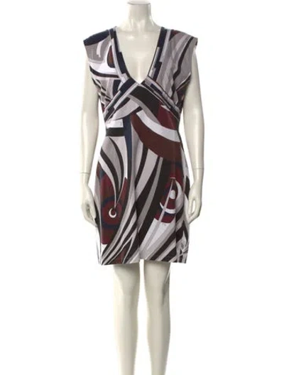 Pre-owned Pucci Printed Mini Dress In Gray