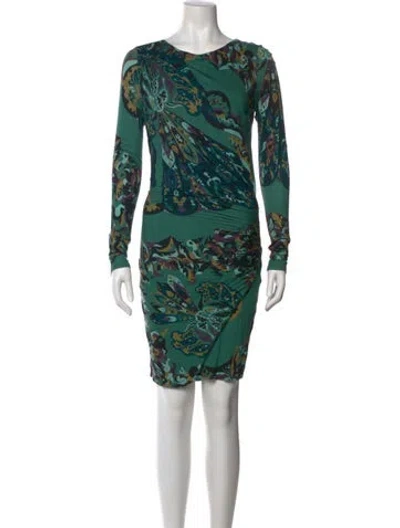 Pre-owned Pucci Printed Mini Dress In Green