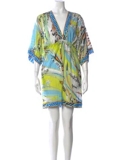 Pre-owned Pucci Printed Mini Dress In Green