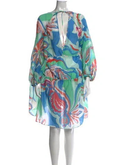 Pre-owned Pucci Printed Mini Dress In Green