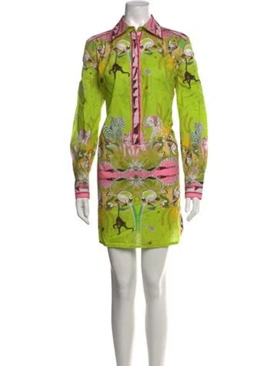 Pre-owned Pucci Printed Mini Dress In Green/yellow