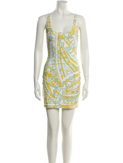 Pre-owned Pucci Printed Mini Dress In Neutral