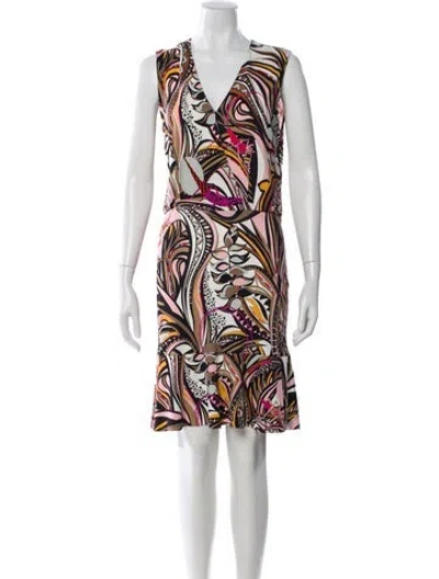 Pre-owned Pucci Printed Mini Dress In Neutral
