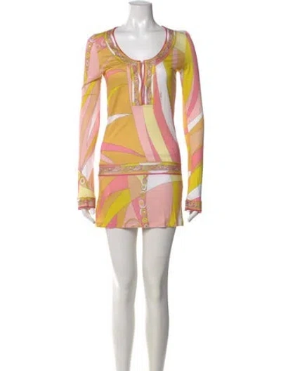 Pre-owned Pucci Printed Mini Dress In Pink