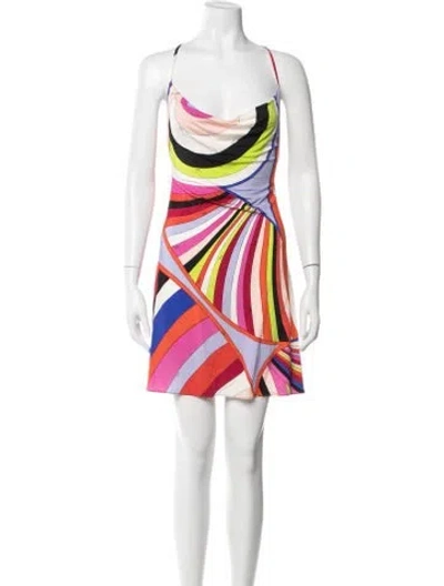Pre-owned Pucci Printed Mini Dress In Pink