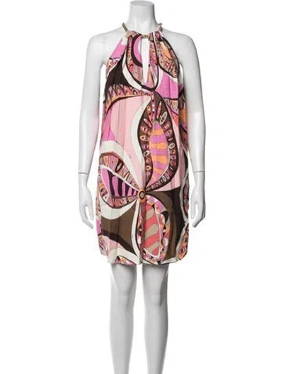 Pre-owned Pucci Printed Mini Dress In Pink
