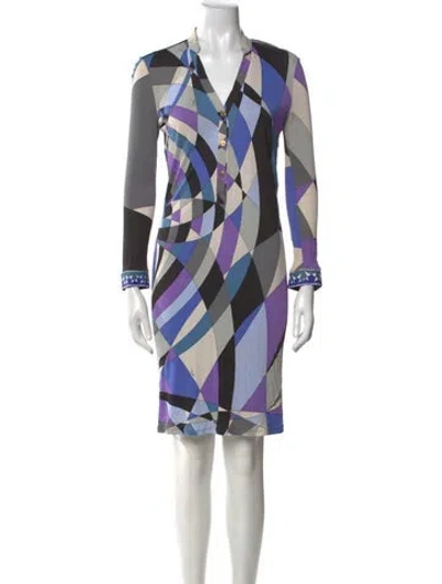 Pre-owned Pucci Printed Mini Dress In Purple