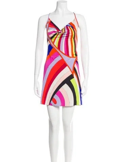 Pre-owned Pucci Printed Mini Dress In Purple