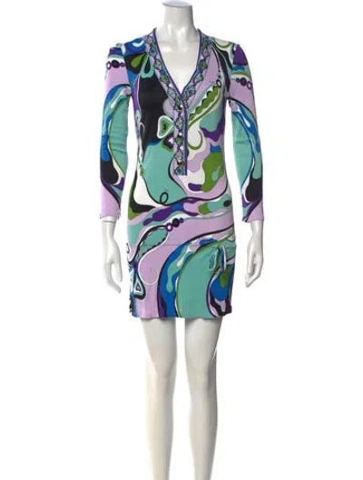 Pre-owned Pucci Printed Mini Dress In Purple