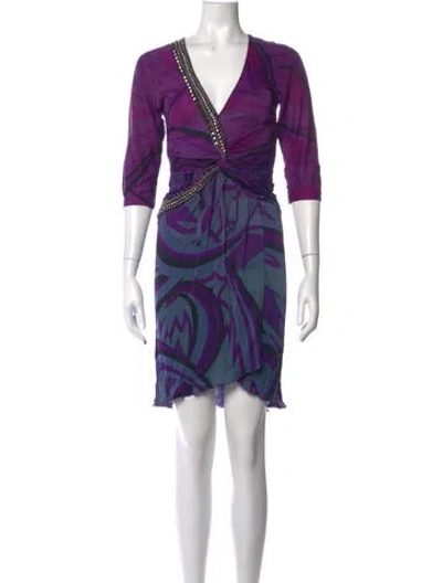 Pre-owned Pucci Printed Mini Dress In Purple