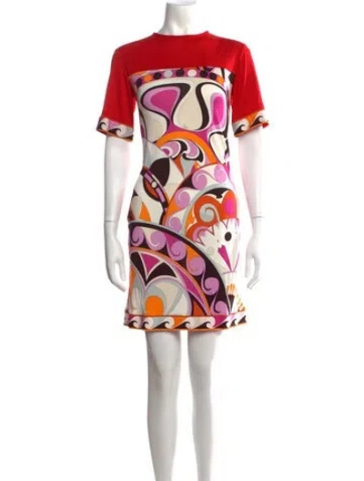 Pre-owned Pucci Printed Mini Dress In Red