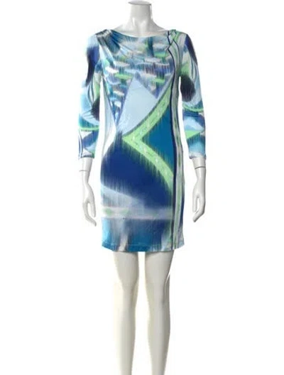 Pre-owned Pucci Printed Mini Dress W/ Tags In Blue