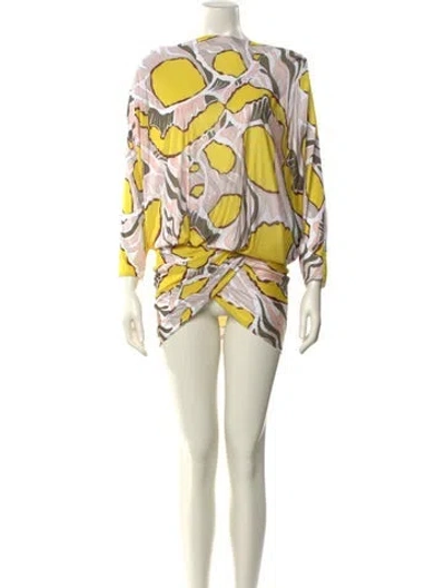 Pre-owned Pucci Printed Mini Dress W/ Tags In Yellow