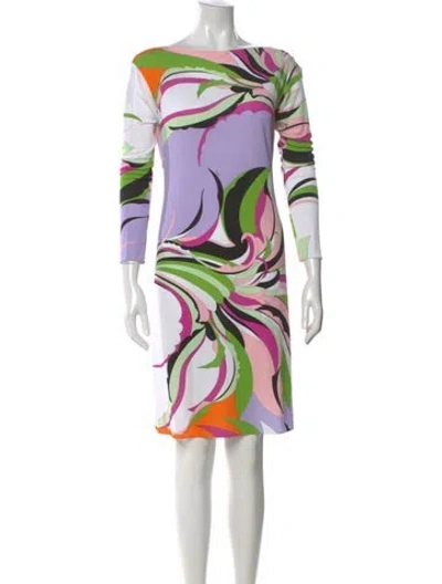 Pre-owned Pucci Printed Mini Dress In White