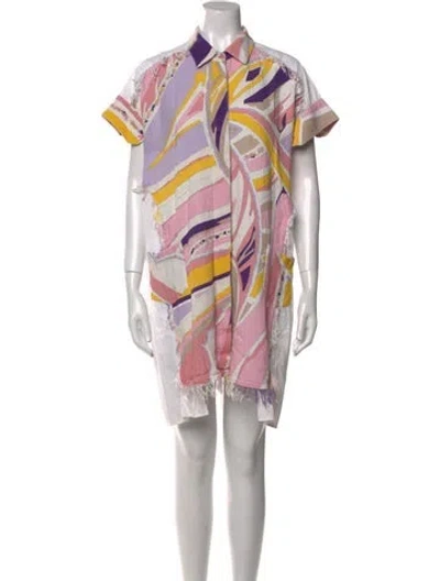 Pre-owned Pucci Printed Mini Dress In White