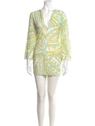Pre-owned Pucci Printed Mini Dress In White