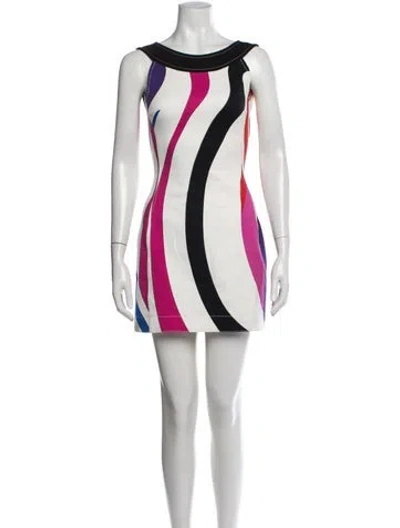 Pre-owned Pucci Printed Mini Dress In White