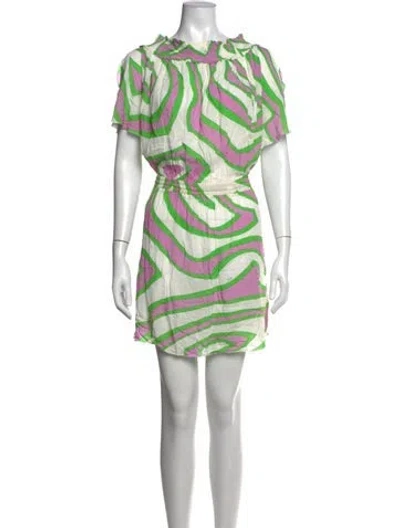 Pre-owned Pucci Printed Mini Dress In White