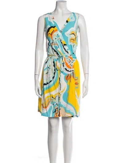 Pre-owned Pucci Printed Mini Dress In White